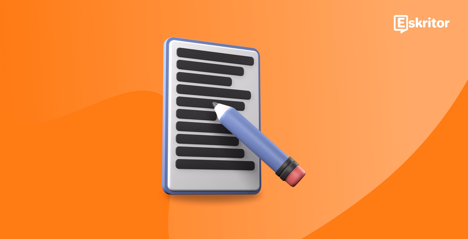 Notepad dengan rangka kandungan dan alat penyuntingan yang menunjukkan struktur dan organisasi penulisan artikel dalam antara muka Eskritor.