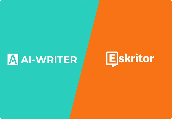 Billede, der viser en detaljeret sammenligning mellem AI Writer og Eskritor, der analyserer deres vigtigste forskelle.