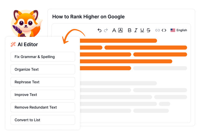 Image représentant le Eskritor AI Writer élevant le contenu grâce à des outils d’édition précis et sélectifs alimentés par AI.