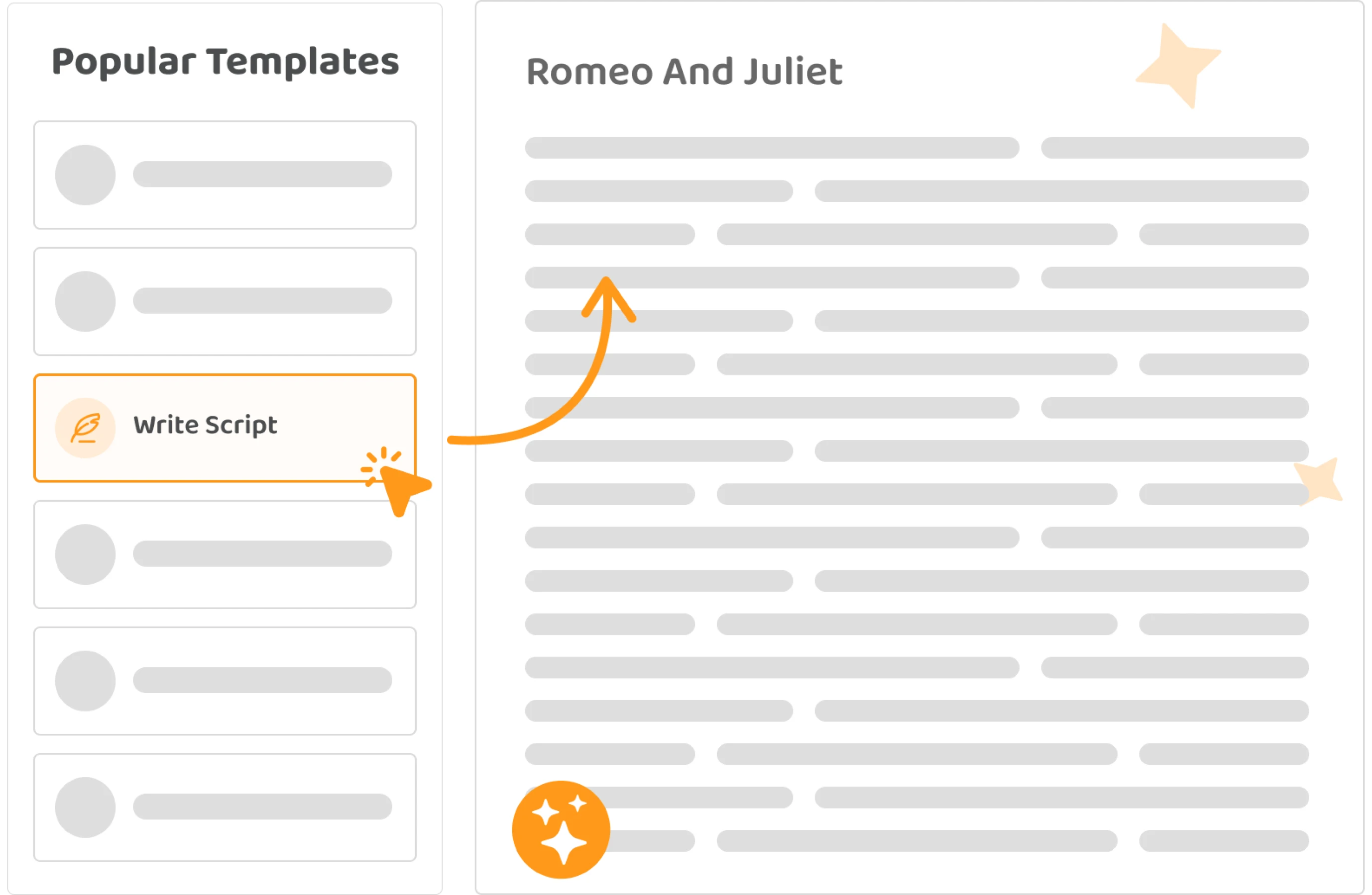 Et billede, der viser appen og ai-scriptforfatteren.