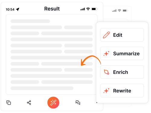 Eskritor AI Writer'ı kullanmanın üçüncü adımını gösteren resim: AI destekli önerilerle metni verimli bir şekilde düzenleme.