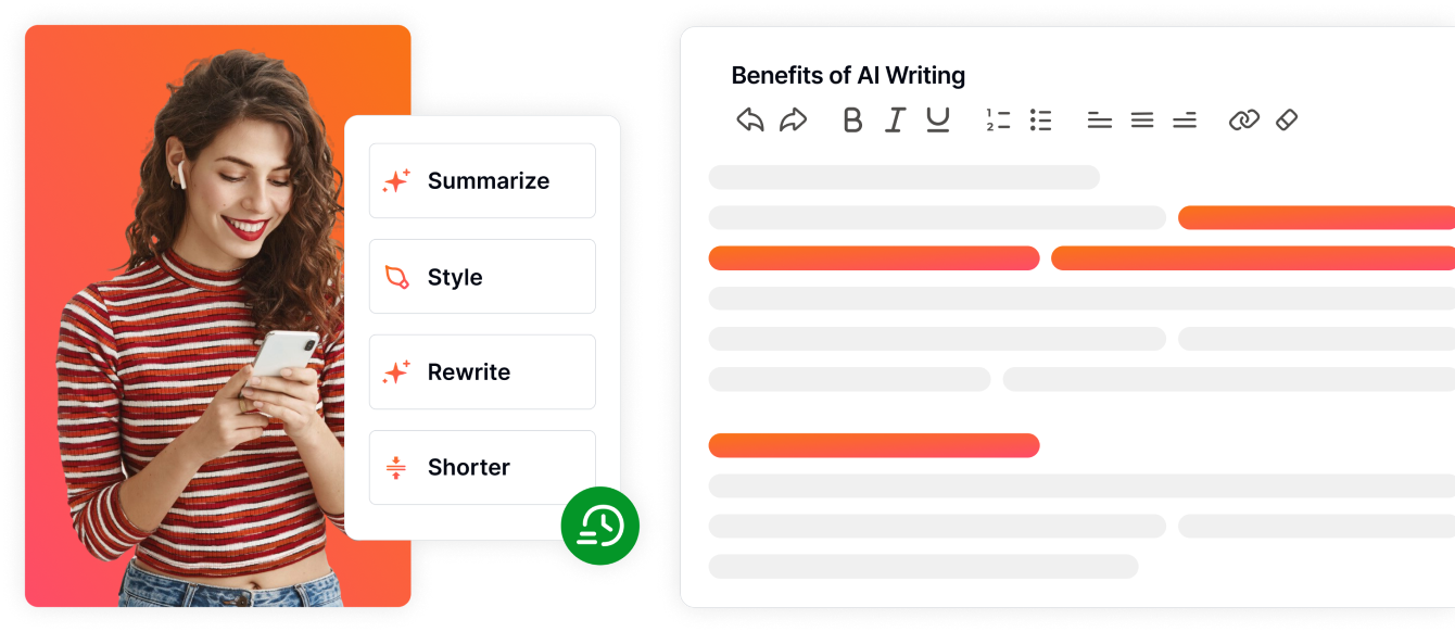 Imagem representando o Eskritor AI Writer permitindo que os usuários escrevam de forma mais inteligente e produzam conteúdo de alta qualidade.